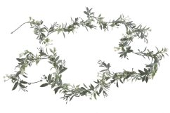 girlanda ruscus 240 cm - zelená/bílá
