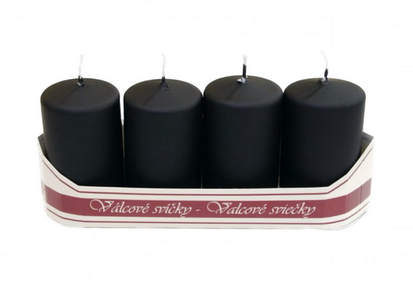 adventní svíce válec 40/70 mm (4 ks) - černá mat adventní svíce válec 40/70 mm (4 ks) - černá mat