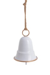 kovový zvonek 11 cm - bílá/zlatá