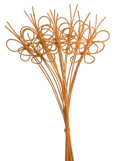 motýlek z rattanu (10 ks) - oranžová