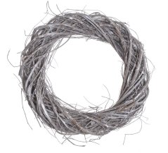 věnec z proutí a révy 30 cm - bělený