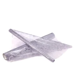 transparentní fólie s květy 50 cm - lila