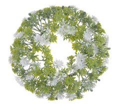 věnec s drobnými květy 22 cm - zelená/fialová-KOPIE