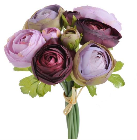 ranunculus svazek - MIX fialovorůžová