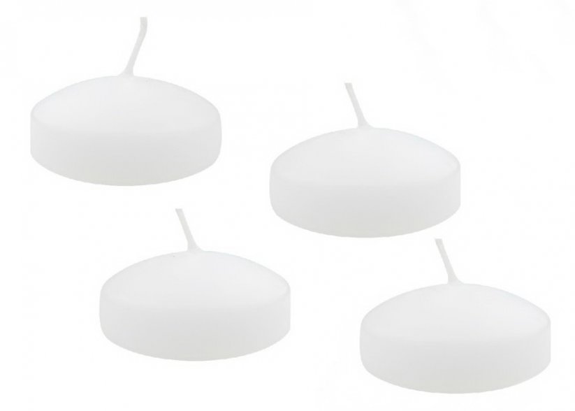 plovoucí svíčky - čočky (6 ks) - bílá