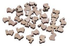 mini dřevění zajíčci (36 ks) - přírodní