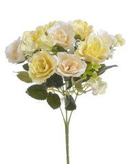 kytice růžiček 30 cm - žlutá