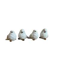 ptáček 4,5 cm (4 ks) - bílá