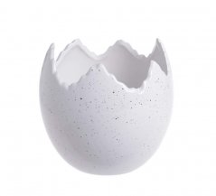 keramický obal - skořápka vejce - bílá