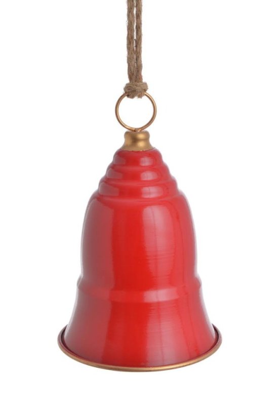 kovový zvonek 16,5 x 26 cm - červená
