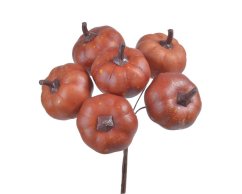 mini dýně na drátku (6 ks) - hnědá