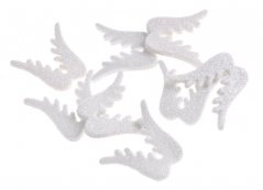glitter andělské křídla (24 ks) - bílá