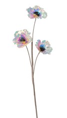 OPALIZZE anemon 3 kvety 72 cm – iridescentná transparentní