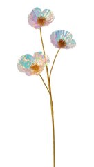 OPALIZZE anemon 3 kvety 67 cm – iridescentná transparentní
