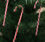 vánoční berlička - candy cane (4ks) - bílá/červená