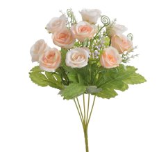 kytice růžiček 28 cm - mix meruňková