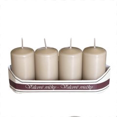 adventní svíce válec 40/70 mm (4 ks) - bílá káva / tělová