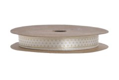 stuha puntík 1 cm x 10 m - krém/zlatá