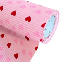 floristický voděodolný papír krep 50 cm -  růžová + srdce