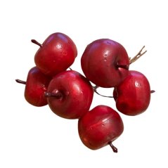 jablíčka na drátku (6 ks) - červená