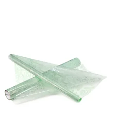 transparentní fólie s květy 50 cm - mentolová