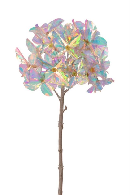 OPALIZZE hortenzie 32 cm – iridescentní transparentní