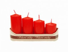 svíce adventní sada pyramida (4 ks) - červená