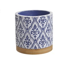 keramický obal ornament velký - modrá/bílá