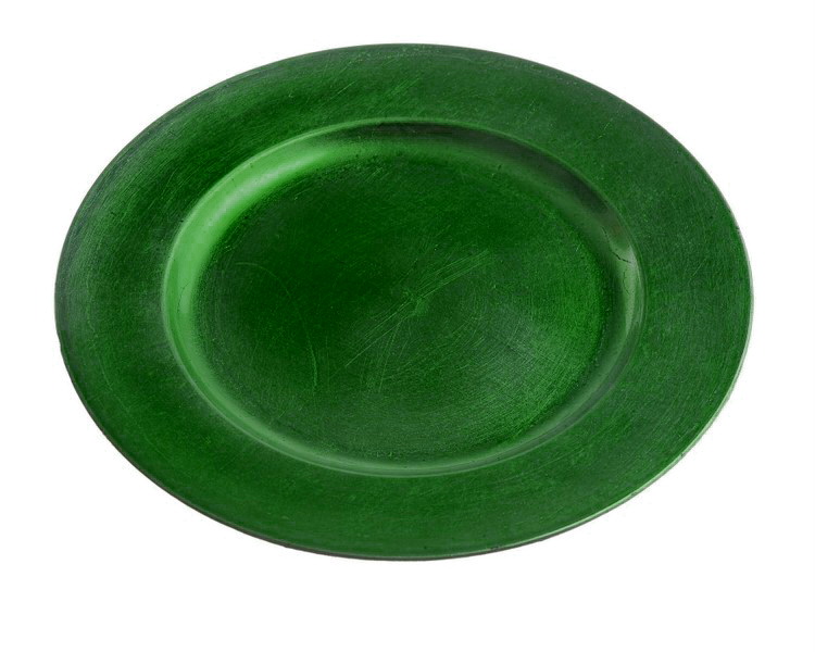 talíř 22 cm - metal zelená