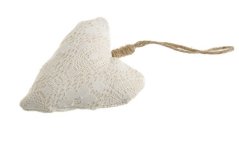 pletené krajkové srdce 10,5 cm - smetanová