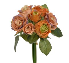 růže svazek (7 ks) 25 cm - hnědooranžová
