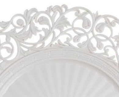 dekorační talíř ornament 33 cm - bílá