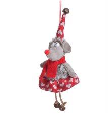 myška k pověšení 22 cm - srdíčko