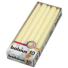 kónické svíčky Bolsius (10 ks), 245/24 mm, krém