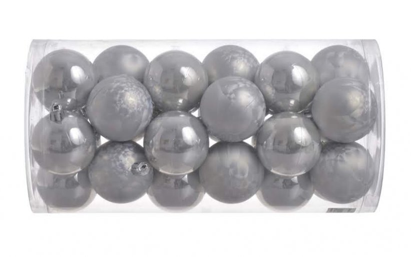 plastové koule / baňky 5 cm (30 ks) - MIX stříbrná