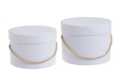 Flowerbox kulatý, sada (2 ks) - bílá