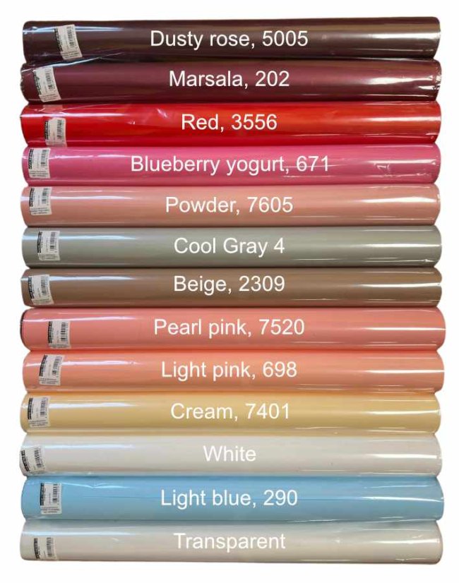 saténová fólie 50 cm - matná broskvová světlá