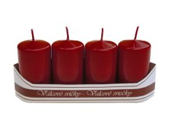 adventní svíce válec 40/70 mm (4 ks) - vínová