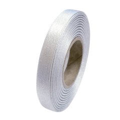 atlasová stuha 10 mm x 20 m - bílostříbrná třpytivá