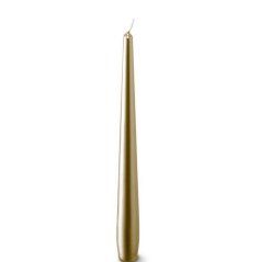kónická svíce 25 cm - metal hnědozlatá mat