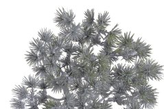 větvička s bodláčky 38 cm - stříbrná