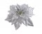 vánoční hvězda květ na klipu - stříbrná + stříbrný střed