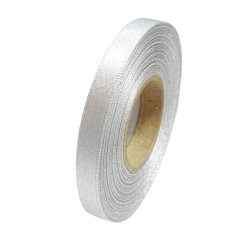 atlasová stuha 10 mm x 20 m - bílostříbrná třpytivá