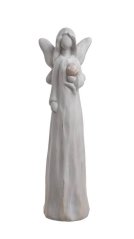 anděl s růží 30 cm - šedá