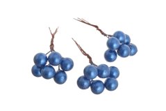 perlové kuličky na drátku (24 ks) - tm. modrá