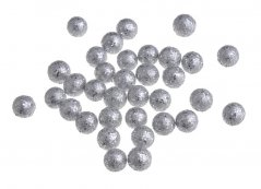 kuličky 1,7 cm + glitter (100 ks) stříbrné