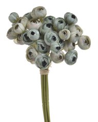 buket mini ranunculus x9 - šedomodrá/šedá