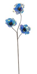 OPALIZZE anemon 3 kvety 72 cm – iridescentná modrá