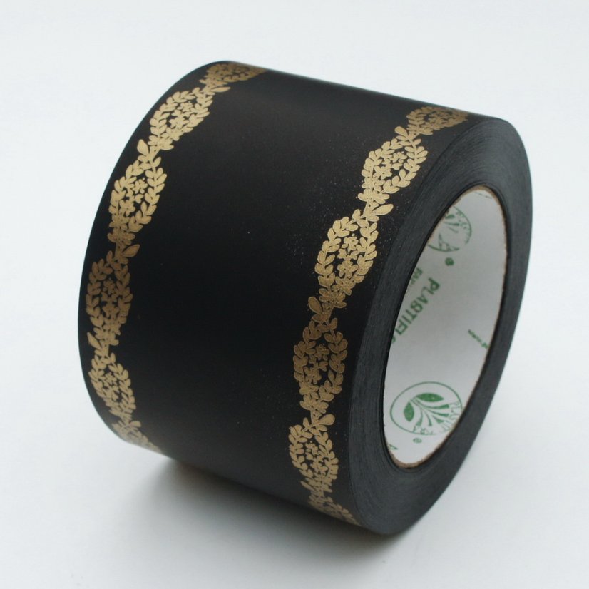 stuha pohřební 8 cm (50y), černá / zlatá