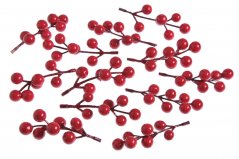 bobulky do věnců (12 ks) - červená